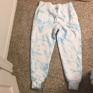 blue tie dye joggers sweatpants
